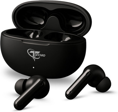 Techio Nirvana Ion in Ear Earbuds with Dual Mic & AI Crystal Clear Call Bluetooth(Black, True Wireless)