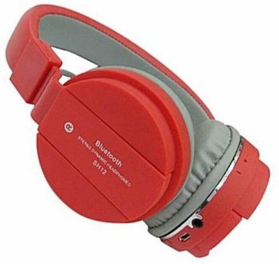 REEPUD Wireless Sport Stereo Latest Headphone Bluetooth(Red, On the Ear)