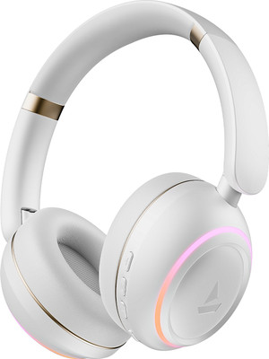 boAt Rockerz 480 w/ Beast Mode, RGB LEDs(6 Light Modes), 60HRS Playback & ENx Tech Bluetooth(White Sabre, On the Ear)