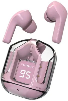 SMART SPHERE Air 31 Wireless Earbuds with LED Digital Display and Transparent Case Bluetooth(Pink, In the Ear)