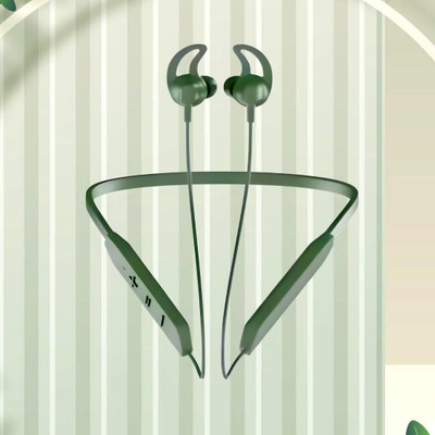 SYARA Bluetooth Headset Neckband with mic BT-Max 30H Playtime & Calling VibrationP71 Bluetooth(Green, True Wireless)