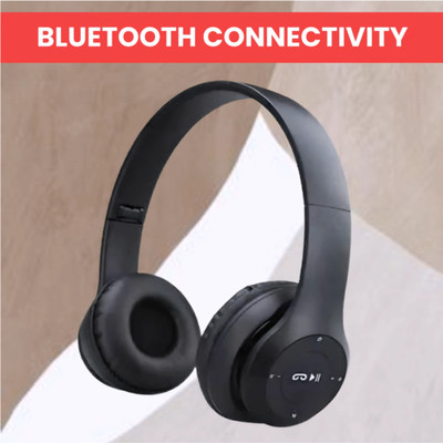 AIZINA Wireless Headphones with Detachable Aux Cable and Carrying Case_VR Bluetooth & Wired(Black, On the Ear)