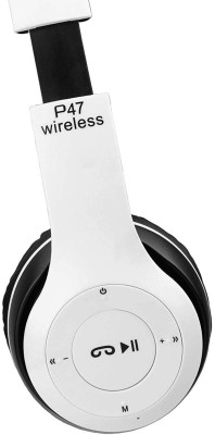 Techpunch NEWLY LAUNCH PREMIUM MATTE QUALITY WIRELESS HEADPHONE WITH FM & AUX SUPPORT Bluetooth & Wired Headset(White, On the Ear)