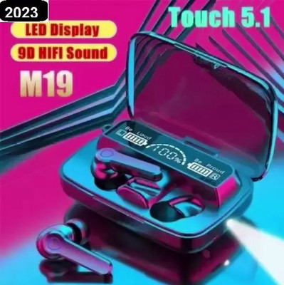 Mid Light M19 Wireless Earbuds Bluetooth headset ADVANCE ASAP Charge with Power Bank D82 Bluetooth(Black, True Wireless)