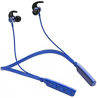 XUOP Wireless Magnet Bluetooth Earphone Headphone with Mic, Sweatproof Bluetooth(Blue, In the Ear)