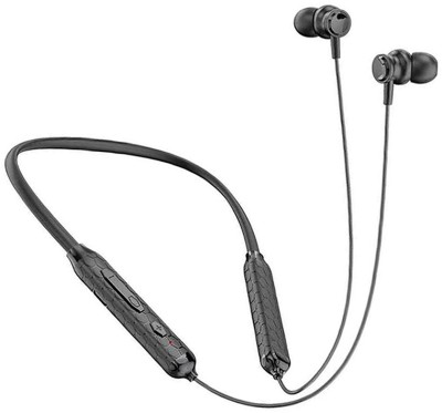 ZSIV Flexible Headphone Neckband Earphone Clear Sound Mic Bluetooth Headset Bluetooth Headset(Black, In the Ear)