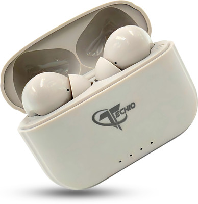 Techio BUDS XERO TWS W2 Bluetooth with Quad Mic ENC, 50Hrs Battery India Bluetooth(White, In the Ear)