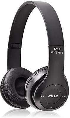 Techobucks HOT SALE P47 PORTABLE LIGHTWEIGHT THUNDER BEAT SOUND GAMING SPORTRS HEADPHONE Bluetooth(Black, On the Ear)