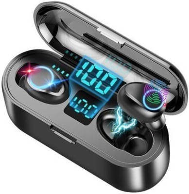 JAMMY ZONES Exclusive Earbuds F9 Wireless with Power Bank LED Display Fast Charging J17 Bluetooth Headset(Black, True Wireless)