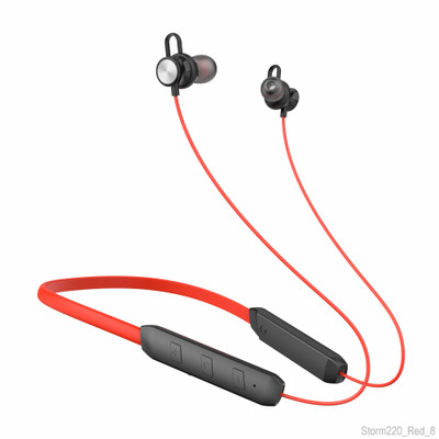 Zusix Storm 220 - Voice Assistant Support with 48 Hours Music Time Wireless Neckband Bluetooth(Red, In the Ear)
