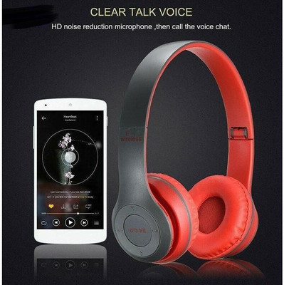 TABARET High selling Wireless Bluetooth Headphones & Mic,Deep Bass,Upto 12 Hrs Playtime Bluetooth(Red, On the Ear)