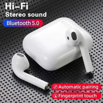JAXTER i12 tws bluetooth earphones and touch control true wireless with twist lock Bluetooth Headset(White, True Wireless)