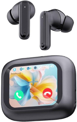 TOUCH 18 LCD Smart Touch Screen Bluetooth Display Earbuds TWS Cancelling Bluetooth(Black, In the Ear)