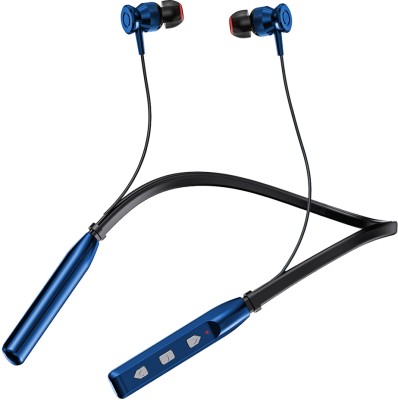 ROKAVO DOURO 35Hrs PlayTime with Mic Neckband Wireless With Mic Headphones/Earphones Bluetooth Headset(Blue, In the Ear)