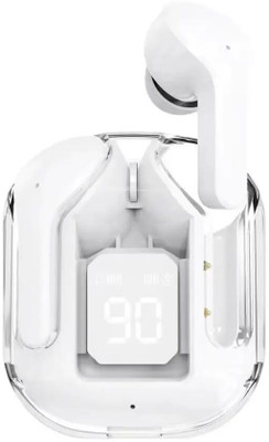 OXILAG Wireless Earbuds Dual Stereo LED Digital Display Transparent Headphone Bluetooth(White, True Wireless)