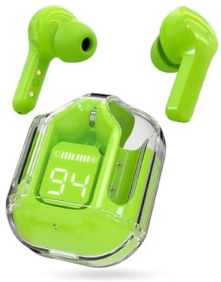 NRP STAR Ultra Pod Max Bluetooth 5.3 TWS Earbuds with Display, Gaming Mode,Fast Charging Bluetooth(Green, In the Ear)