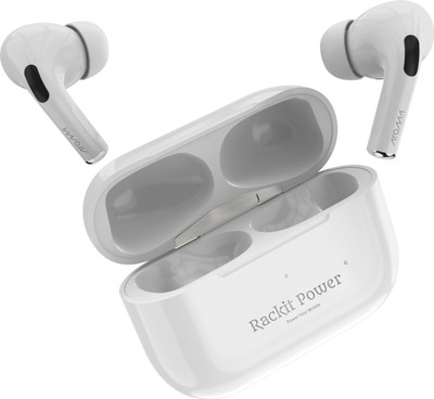 Rackit Power GenMax 2.0, Dual Pairing, Deep Bass Earbuds For iPhone and Android Bluetooth(White, True Wireless)