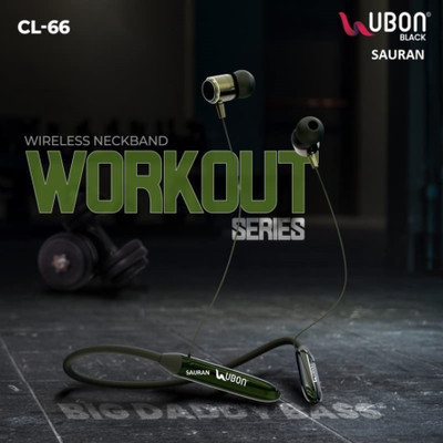 Sauran UBON Truly Wireless TWS In Neckband With Mic Playback (ERP21.1) Bluetooth(Black, In the Ear)