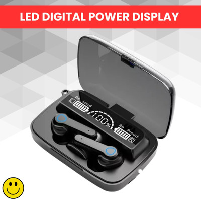 FRONY M19 Bluetooth Wireless Earbuds Large Dual LED Display With High Stereo SoundC39 Bluetooth(Black, True Wireless)