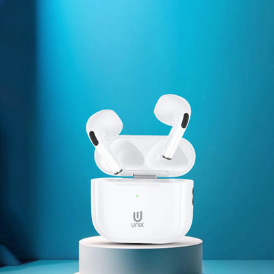Unix Wireless Earbuds ENC Deep Bass Sound Crystal Clear Audio Bluetooth(White, True Wireless)