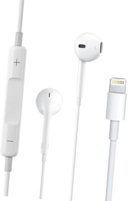 LELISU Wired Earphones For iphone Wired Headphones iphone With Mic Wired Headset(White, In the Ear)
