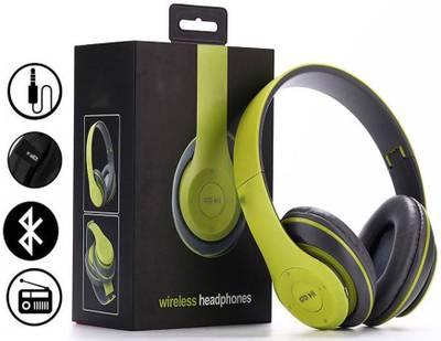 Techobucks New Wireless Headphones with Microphone, Stereo FM Memory Card Bluetooth Headset