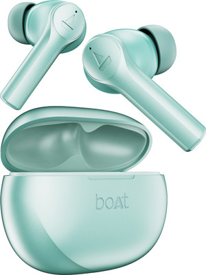boAt Airdopes Supreme w/ 4 Mics AI ENx Tech, 50 HRS Playback,Multi Point Connectivity Bluetooth(Sage Green, True Wireless)
