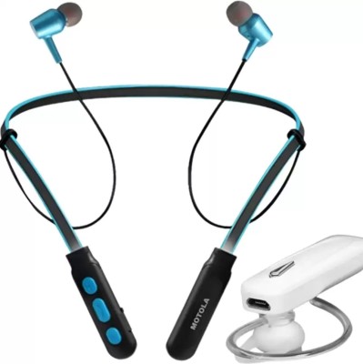 GWALBROS B11 BT combo latest Bluetooth blue and black colour Bluetooth & Wired Headset(Blue, Black, In the Ear)