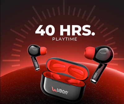 Noor Airtiger J26 Earbuds V5.3 With 40 hr Play time With ANR Enable Bluetooth(Black Red, In the Ear)