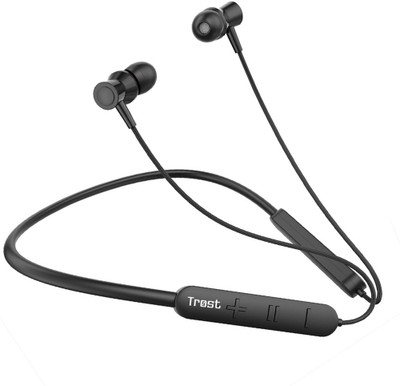 TROST Fox-10 Fire 40H playtime HiBass/ Inline Controls with mic Wireless Neckband 5.0 Bluetooth(Black, In the Ear)