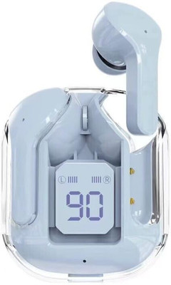 Viksenterprise Transparent and Stylish Wireless Earbuds with Digital Display Bluetooth(Blue, True Wireless)