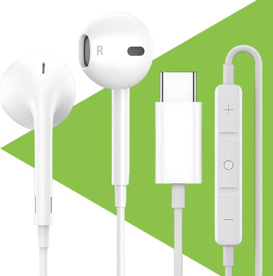 MJN Type C Handsfree with Mic for Nothing Phone 2A/Nothing Phone 2/Phone 1[26] Wired(White, In the Ear)