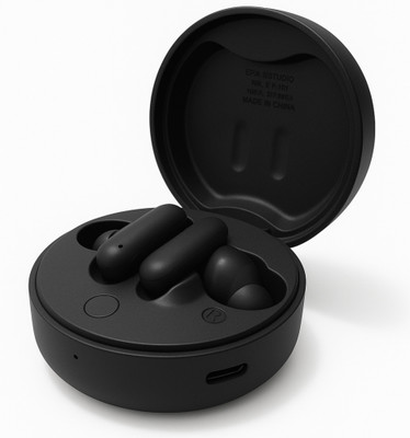 TECHIO WaveAir TWS with Crystal Clear Sound & Touch Sensor Bluetooth(Black, On the Ear)