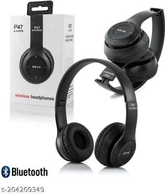5SUPREME P47 Headphones Wired and Wireless High Bass (On the Ear)qwe28 Bluetooth(Multicolor, On the Ear)