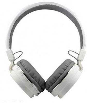 REEPUD Wireless Bluetooth Headphone Support to Smartphone & SD card Wired(White, On the Ear)