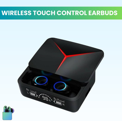 SACRO M90 Wireless Earbuds Slide Design With LED Display, HD Quality Sound & VoiceQ52 Bluetooth(Black, True Wireless)