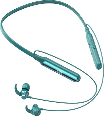 AAMS 901 Vibration Call Alert Wireless Neckband 72Hrs Playtime & HD Sound,Magnetic Bluetooth Headset(Green, In the Ear)