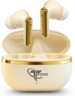 TECHIO AirPulse Earbuds with 40 Hours Playback, 13mm Drivers, Low Latency Gaming Bluetooth(White, True Wireless)