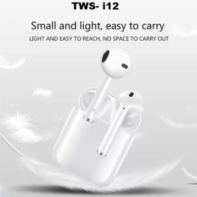 BHAVISHU i12 Bluetooth Earphone with Mic HEADPHONE Bluetooth Headset White 42 Bluetooth(White, In the Ear)