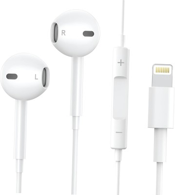 LELISU Wired in Ear Lighting Earphone for iPhone,iPad and iPod with Mic Wired Headset(White, In the Ear)