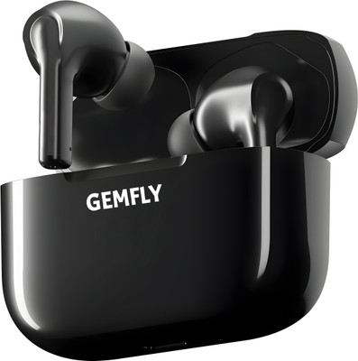 GEMFLY earbuds with 40 Hrs Playtime, 11mm Driver, IPX5 and Unique Design N32 Bluetooth(Black, True Wireless)