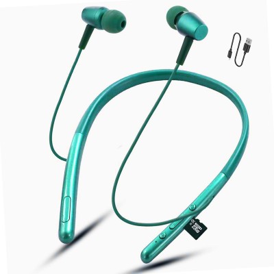 TEQIR Magnetic Buds Upto 48 Hours Playback Time, Water Resistance, Dual Pairing Bluetooth Gaming Headset(LITE GREEN, In the Ear)