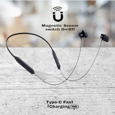 house of common 48 Hours Playtime Bluetooth Wireless Neckband Headphones Earphone_9V_WY Bluetooth & Wired(Black, In the Ear)