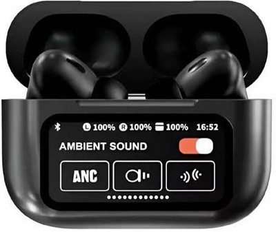 HAROON ANC/ENC Display screen(2nd generation) with Case (USB-Type-c) Earbuds Bluetooth(Black, True Wireless)