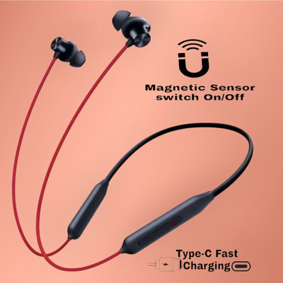 house of common 48 Hours Playtime Bluetooth Wireless Neckband Headphones Earphone_ZG Bluetooth & Wired(Red, In the Ear)