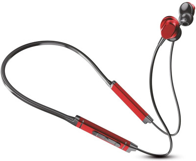 Unix Springer 52 Hours Playing Time Fast Charging Bluetooth Neckband Bluetooth(Red, In the Ear)