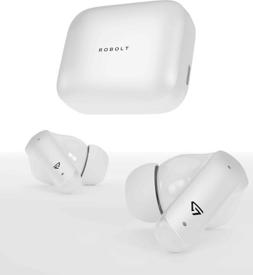 ROBOLT 48Hrs Playtime & ASAP Charge Bluetooth Headset Bluetooth(SNOW WHITE, True Wireless)