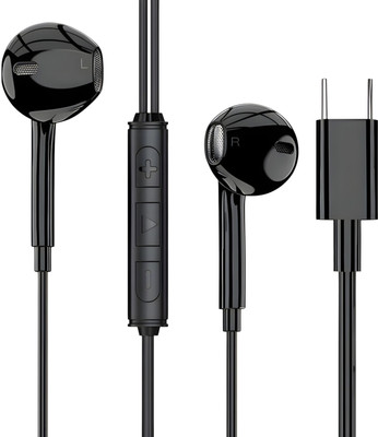 Bxeno BassHeads 100 Wired Earphones with Mic For Sam_sung S21 FE/S10/S10eS9 Wired(Black, In the Ear)