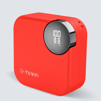 Tunifi Buds 42 dB Active Noie Cancellation, Ultra Bass Technology, 30 Hrs playtime Bluetooth Gaming(Orange, True Wireless)