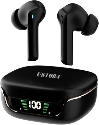 US1984 True Wireless Earbuds ENC Game mode Low Latency Deep Bass Touch Control, 35Hrs Bluetooth(Black, True Wireless)
